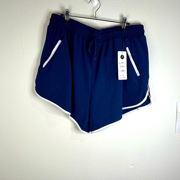 Otos Active Women’s Plus Size 1X Navy Blue Athletic Shorts Pockets Workout Gym - Picture 1 of 8
